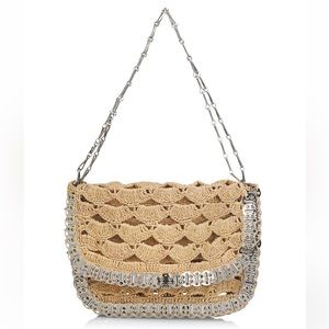 Large Rabanne Raffia Messenger Bag